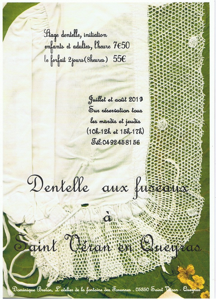 Dentelle aux fuseaux été 2019